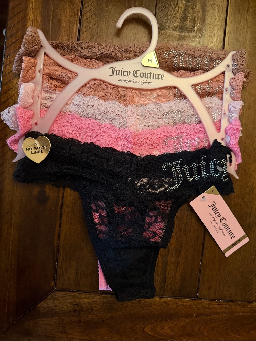 Juicy Couture Lace Thong 5 Pack Size Medium